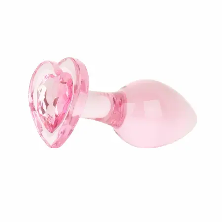 Anal Collection Glass Plug Medium Heart-Shaped Base 8.3 cm Pink