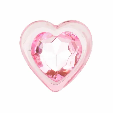 Anal Collection Glass Plug Small Pink 7cm Heart-Shaped Base