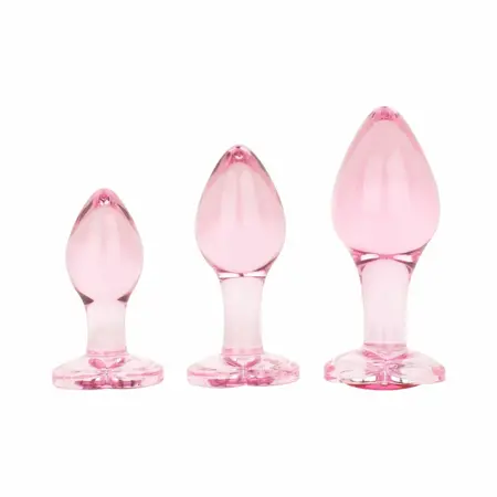 Anal Collection Glass Plug Small Pink 7cm Heart-Shaped Base