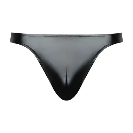 Male Power Liquid Onyx 2.0 Thong L/XL Black High-Shine Comfort Fit