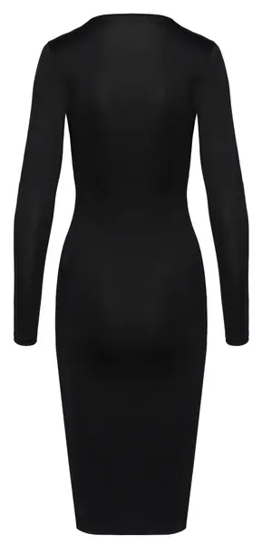 Cottelli PARTY Black Zip-Front Bodycon Dress, Long Sleeve, Size S