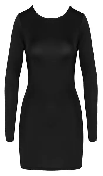 Cottelli PARTY Backless Black Mini Dress L - Adjustable Neck, Gold Zip