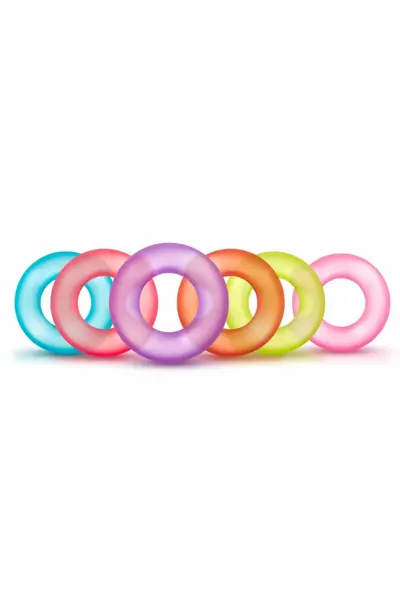Blush Play With Me King of the Ring Set - 6 Silicone Rings, Multicolor