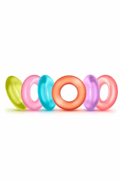 Blush Play With Me King of the Ring Set - 6 Silicone Rings, Multicolor