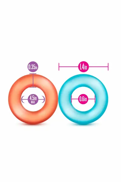 Blush Play With Me King of the Ring Set - 6 Silicone Rings, Multicolor