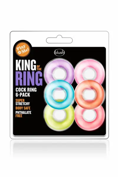 Blush Play With Me King of the Ring Set - 6 Silicone Rings, Multicolor