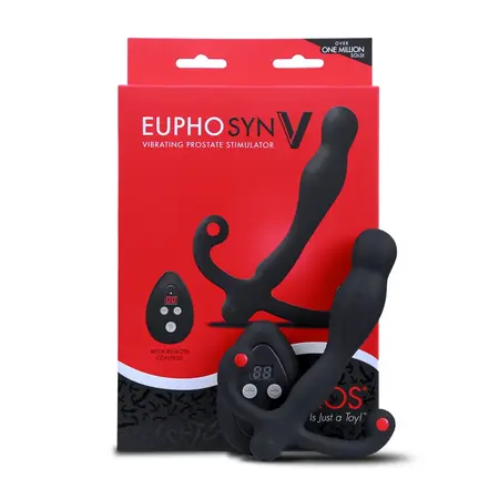 Aneros Eupho Syn V Vibrating Prostate Massager Black - 10 Modes, Remote Control