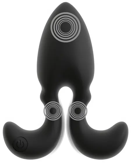 ANOS RC Vibrating Plug Flexible Arms 10 Modes Silicone Black 10.2cm