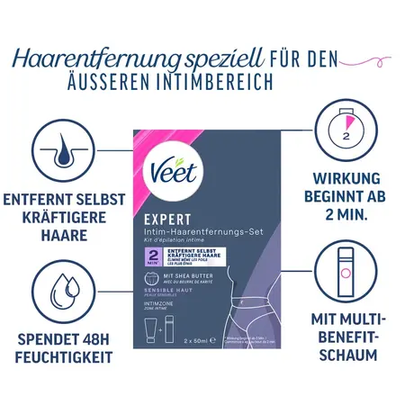 Veet Expert Intimate Hair Removal Set with Shea Butter 2x50ml