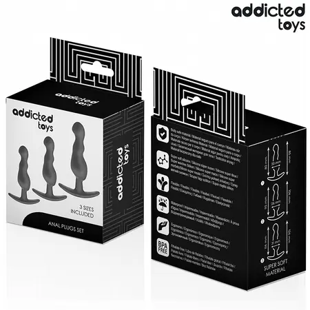 Addicted Toys Silicone Plug Set Model 1 - 3 Sizes, Ergonomic Design