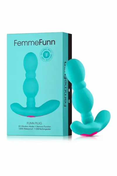 FemmeFunn Funn Plug Turquoise - 20-Mode Silicone Vibrating Plug