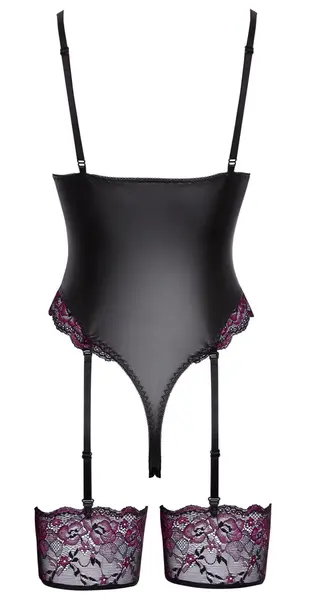 Cottelli Lingerie Suspender Body XL Black-Pink Lace Adjustable Design