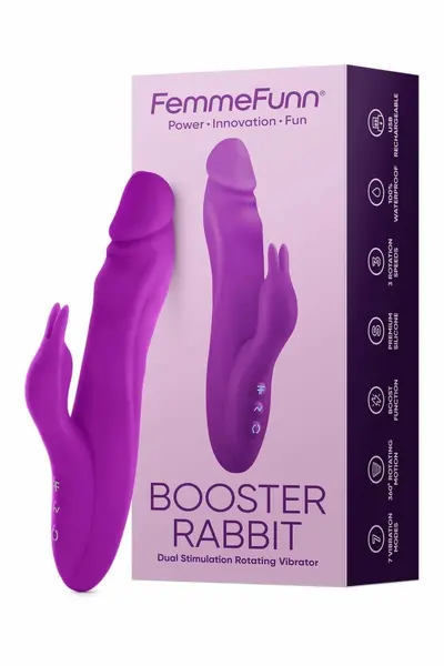 FemmeFunn Booster Rabbit Purple Dual-Action Rotating Intimate Device