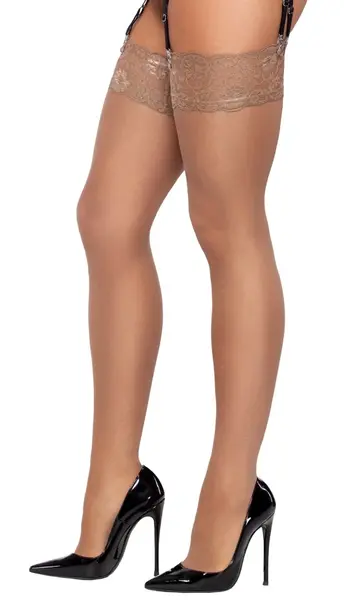 Cottelli LEGWARE Stockings Nude XL 20 Denier Lace Top Oeko-Tex