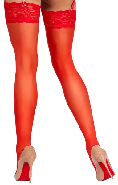 Cottelli LEGWARE Red Lace-Top Stockings M, 20 Den, Oeko-Tex