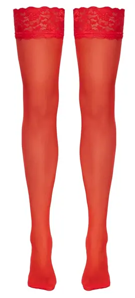Cottelli LEGWARE Red Lace-Top Stockings M, 20 Den, Oeko-Tex