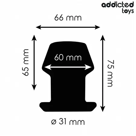 Addicted Toys Extreme Hollow Silicone Plug Size S 7.5 cm - Black