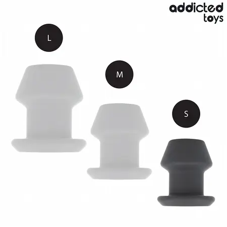 Addicted Toys Extreme Hollow Silicone Plug Size S 7.5 cm - Black