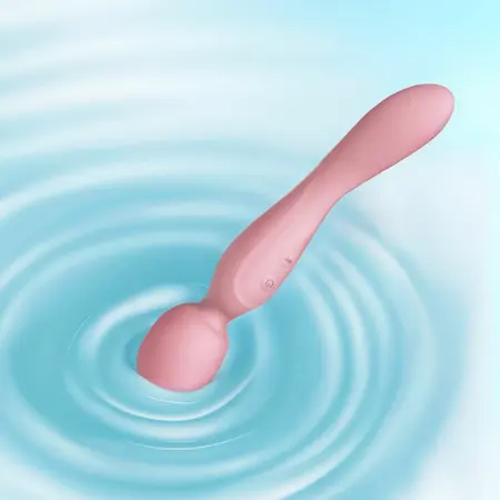 Good Vibes Only Simi Dual-Ended Wand Massager Pink Silicone IPX7