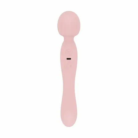 Good Vibes Only Simi Dual-Ended Wand Massager Pink Silicone IPX7
