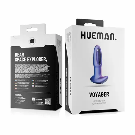 Hueman Voyager Vibrating Plug Purple - 10 Modes, Remote Control, Silicone