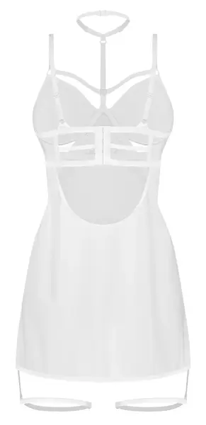 Obsessive Arrowel White Chemise L/XL with Adjustable Choker Detail