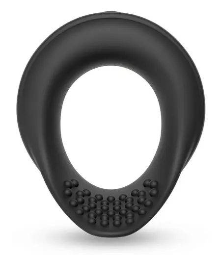 Rebel Vibrating Silicone Performance Ring Black 8.6cm Waterproof USB