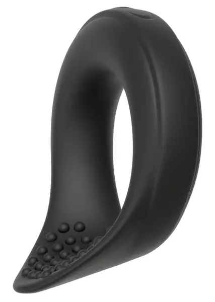 Rebel Vibrating Silicone Performance Ring Black 8.6cm Waterproof USB