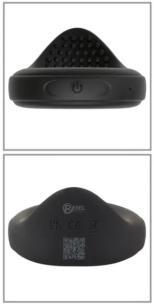 Rebel Vibrating Silicone Performance Ring Black 8.6cm Waterproof USB