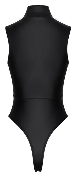 Cottelli PARTY Matte Black Bodysuit with Rhinestone Zip, Size M