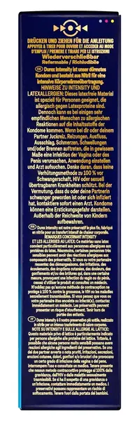Durex Intensity Extra Large Nitrile Condoms 8 pcs - Latex-Free, 61 mm