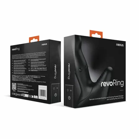 Nexus Revo Ring Remote Control Rotating Wellness Device Silicone Black 13,5cm