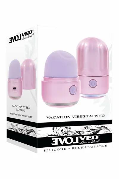 EVOLVED Vacation Vibes Tapping Device Pink-Pearl Rechargeable 8.6cm