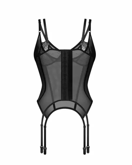 Obsessive Arrowel Corset Black - Elegant Lingerie with Underwire Support 2XL/3XL