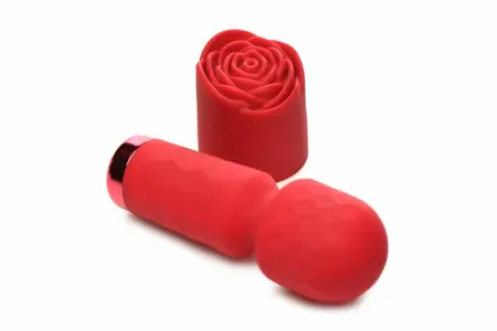 Bloomgasm Pleasure Rose Mini Wand Red - Compact Intimate Massager