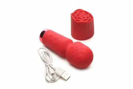 Bloomgasm Pleasure Rose Mini Wand Red - Compact Intimate Massager