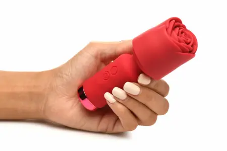 Bloomgasm Pleasure Rose Mini Wand Red - Compact Intimate Massager