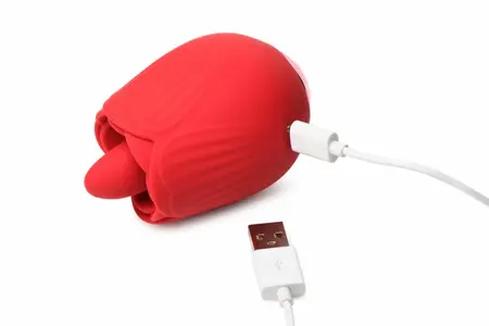 BLOOMGASM French Rose Red Intimate Stimulation Device 10 Modes Silicone