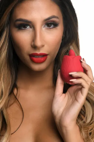 BLOOMGASM French Rose Red Intimate Stimulation Device 10 Modes Silicone