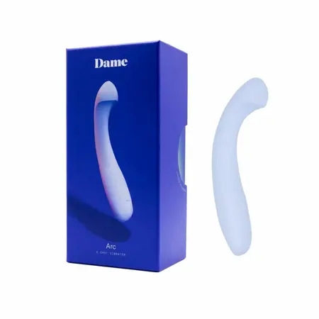 Dame Arc Intimate Massager Ice Blue Silicone Waterproof USB