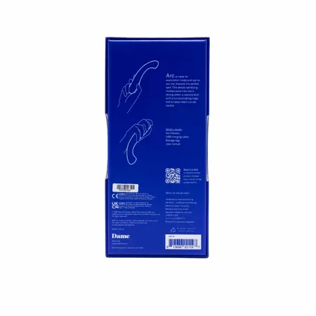 Dame Arc Intimate Massager Ice Blue Silicone Waterproof USB