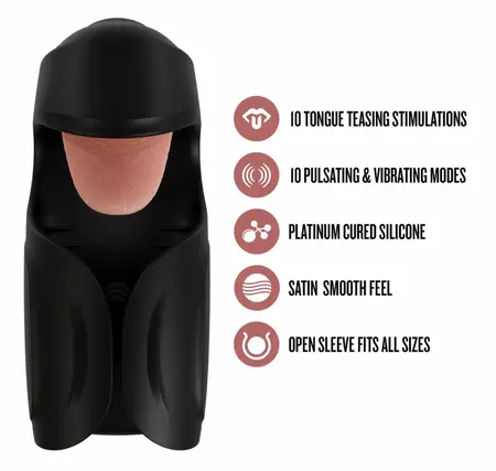 Blush M For Men Lickety Split Intimate Machine Black Silicone USB