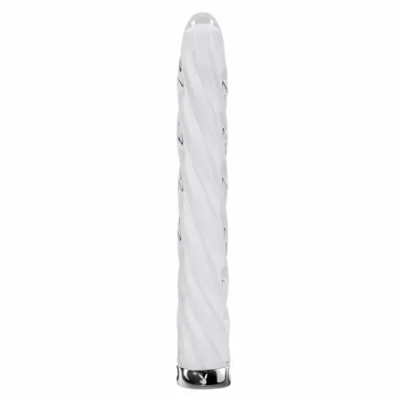 Playboy In A Twist Glass Model - Spiral Textured, USB Rechargeable, 17.5 cm