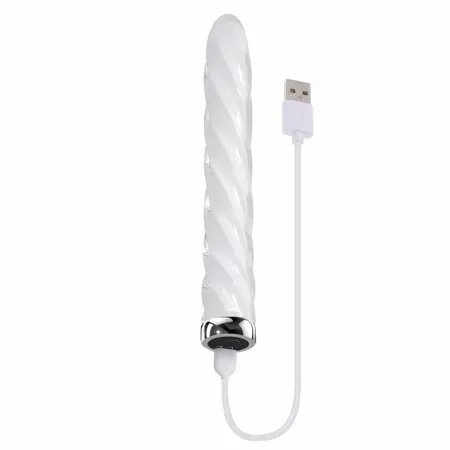 Playboy In A Twist Glass Model - Spiral Textured, USB Rechargeable, 17.5 cm