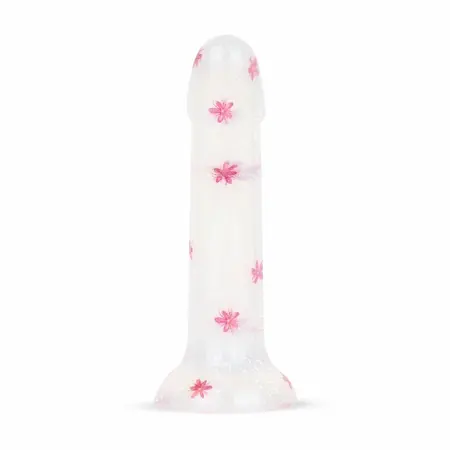 Dildo Collection Flower Power Pink Glitter Intimate Model 15 cm