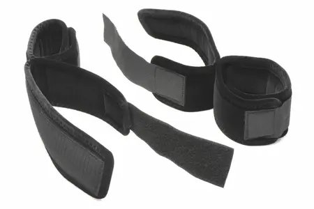 XR Brands Bound Wrist and Ankle Cuffs Black Adjustable Soft Velvet