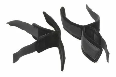 XR Brands Bound Wrist and Ankle Cuffs Black Adjustable Soft Velvet