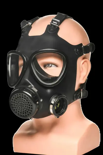 XR Brands Intimate Inhaler Gas Mask Black & White with Adjustable Straps