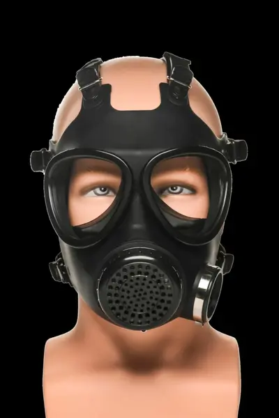 XR Brands Intimate Inhaler Gas Mask Black & White with Adjustable Straps