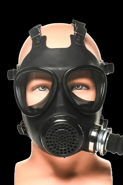 XR Brands Intimate Inhaler Gas Mask Black & White with Adjustable Straps